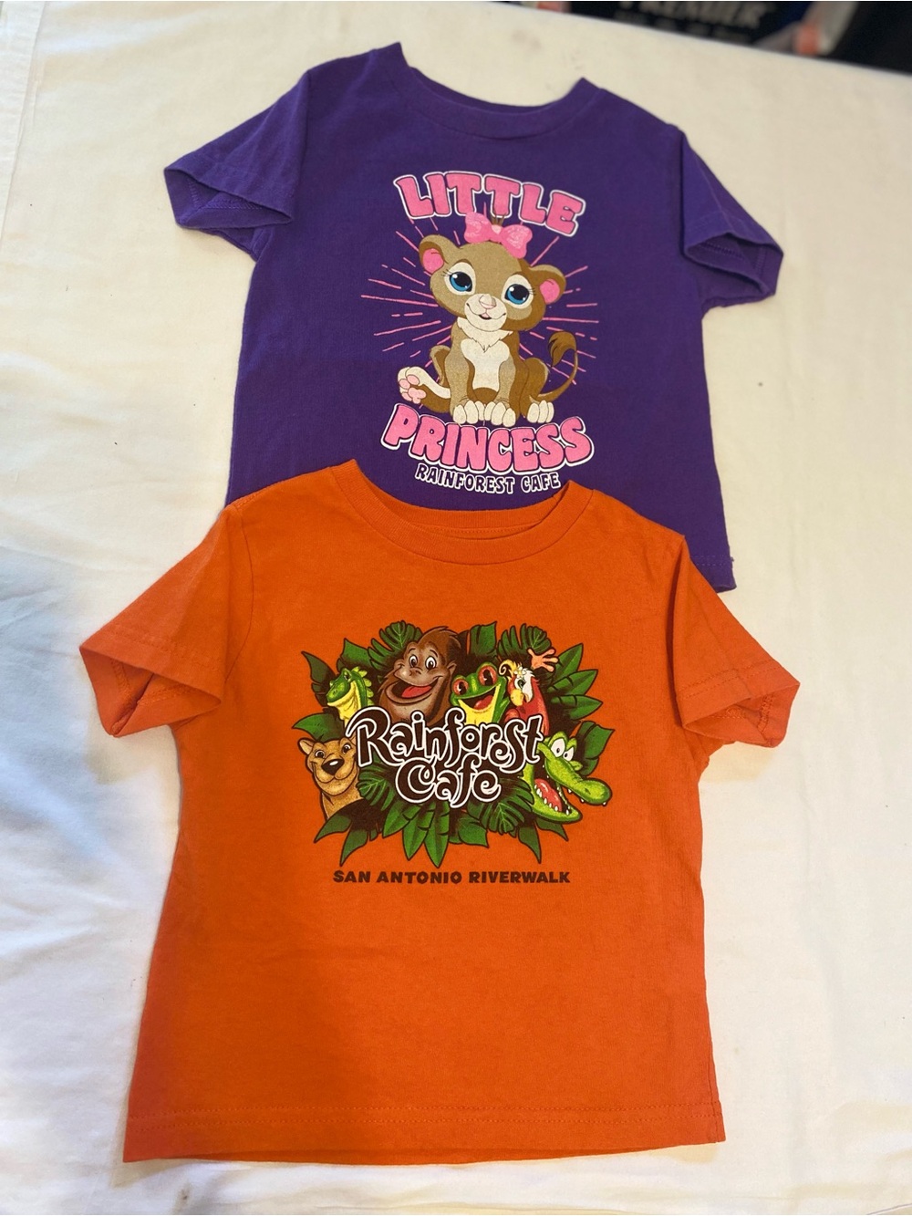Rainforest Cafe Toddler Graphic Tee Shirts 3T Purple/Orange Crew Neck #Vintage